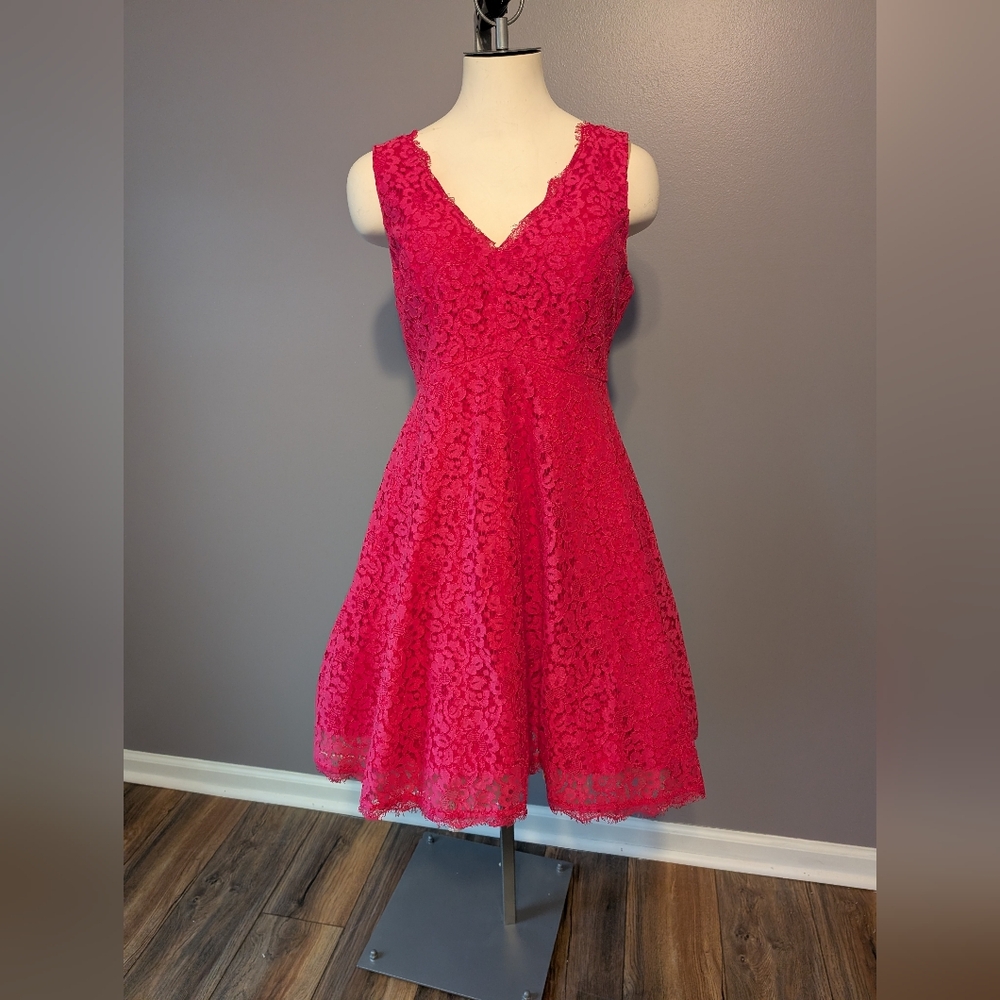 Soprano Vibrant Pink Lace Dress